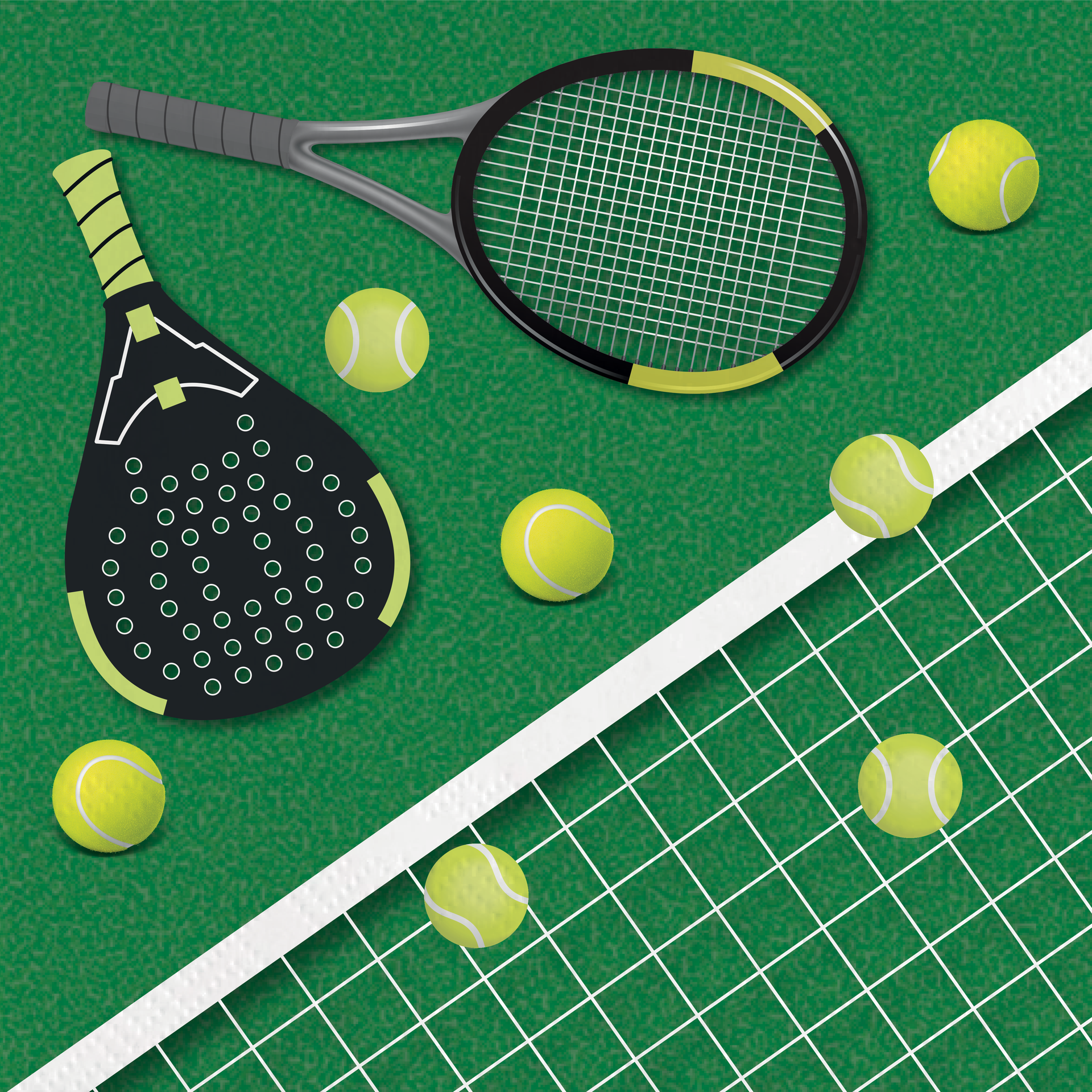 20 Serviettes Tennis & Padel 33 cm