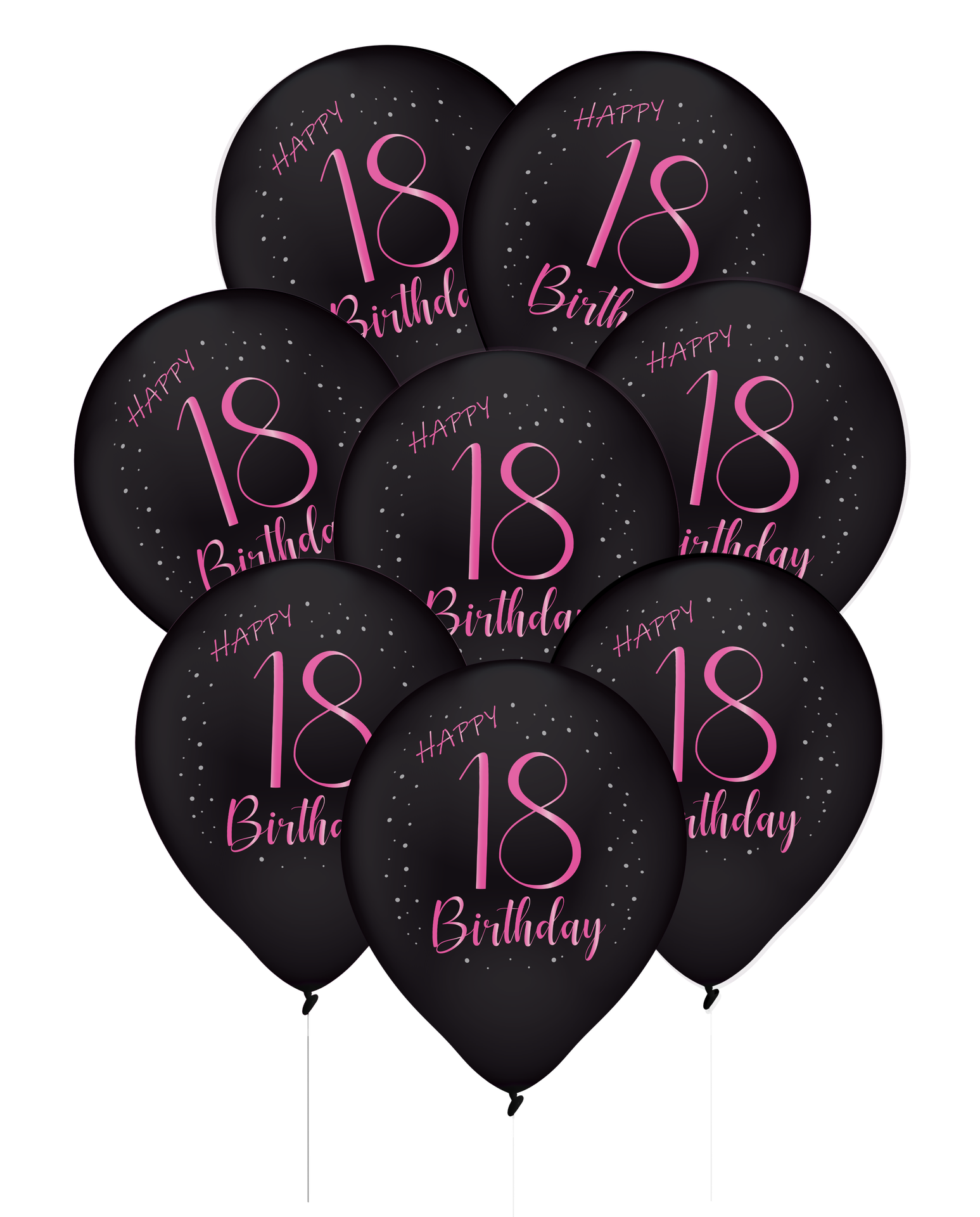 8 élégants ballons en latex rose pour un 18e anniversaire