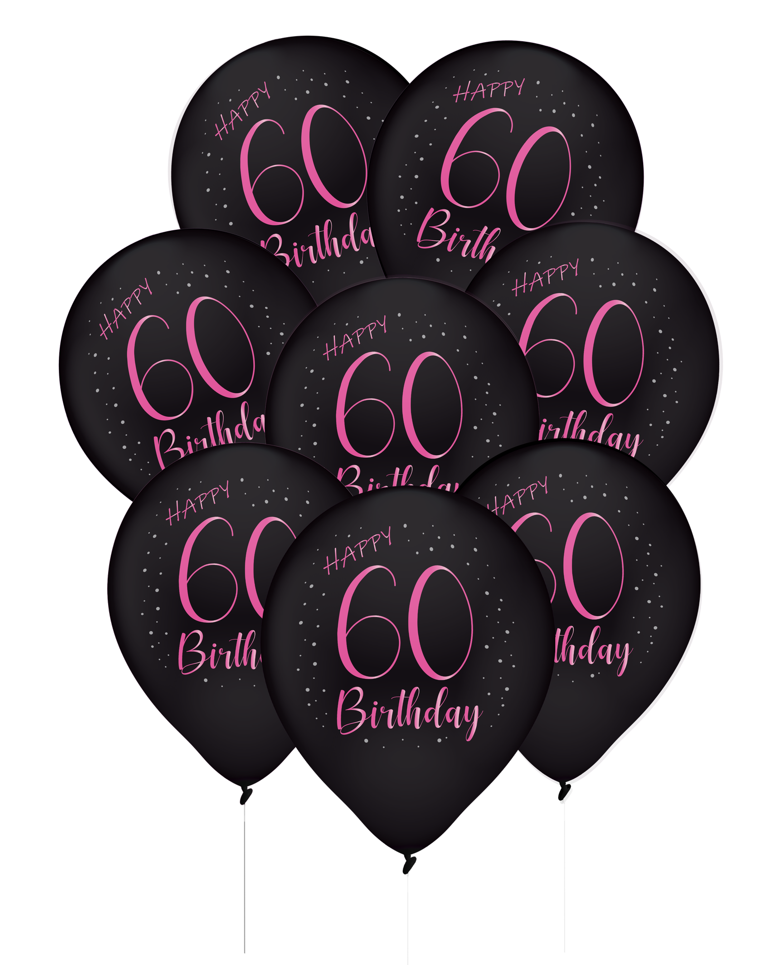 8 ballons en latex roses élégants pour un 60e anniversaire