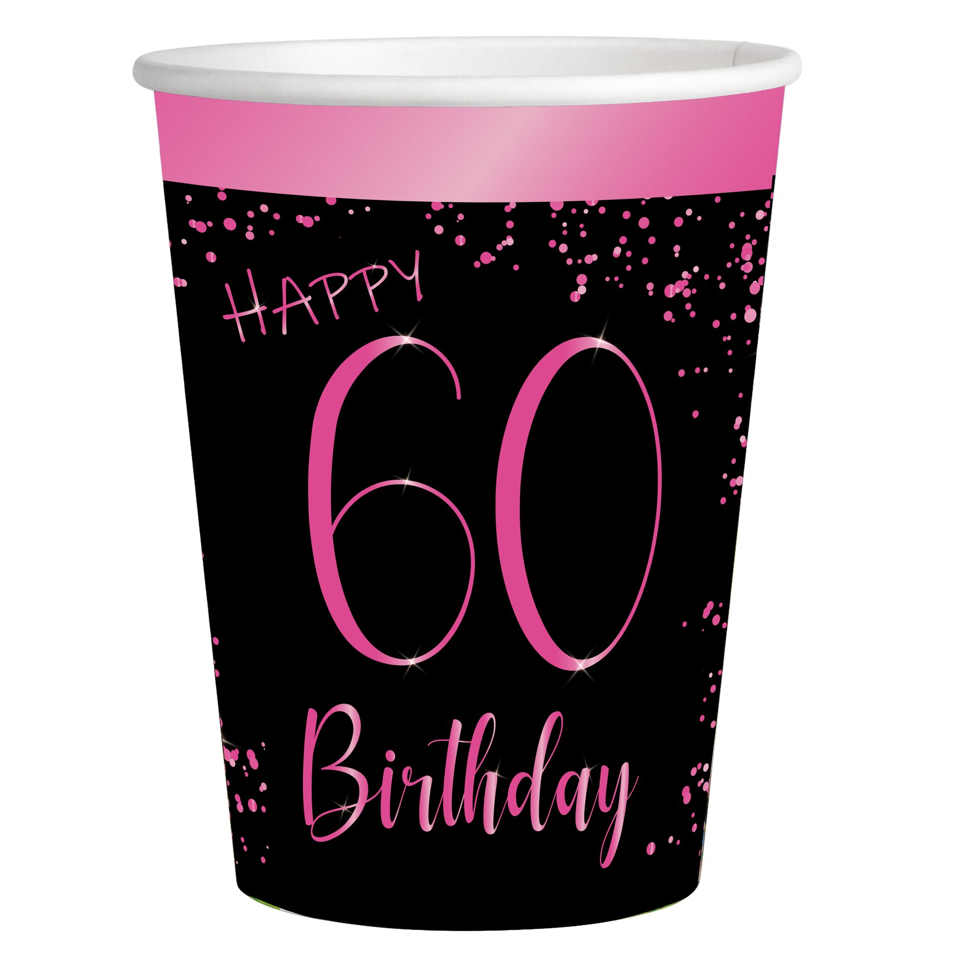8 eleganti bicchieri rosa per il 60° anniversario da 250 ml