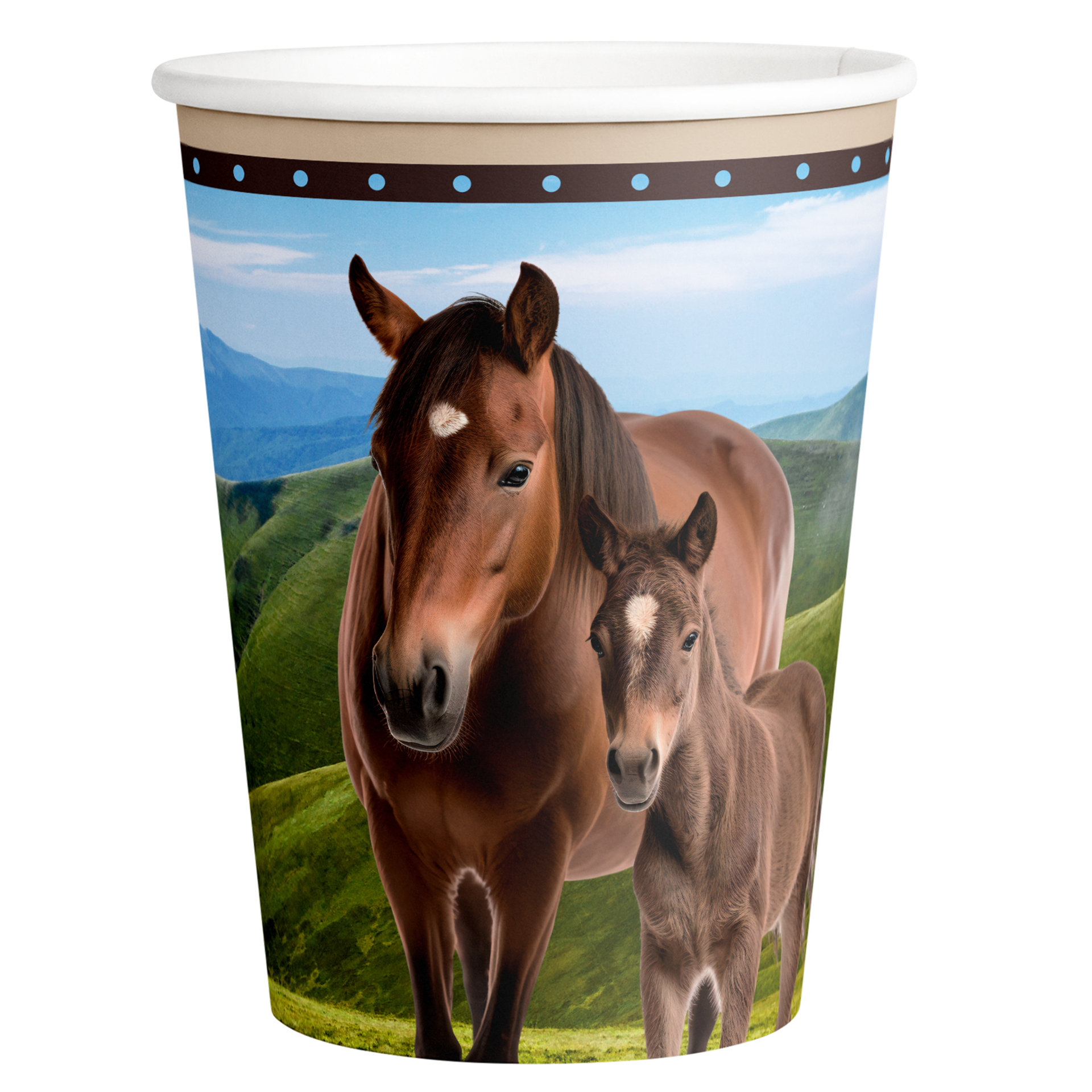 8 verres à motifs de chevaux et de poneys de 250 ml