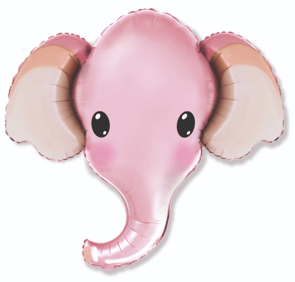Palloncino testa di elefante rosa 99 x 81 cm