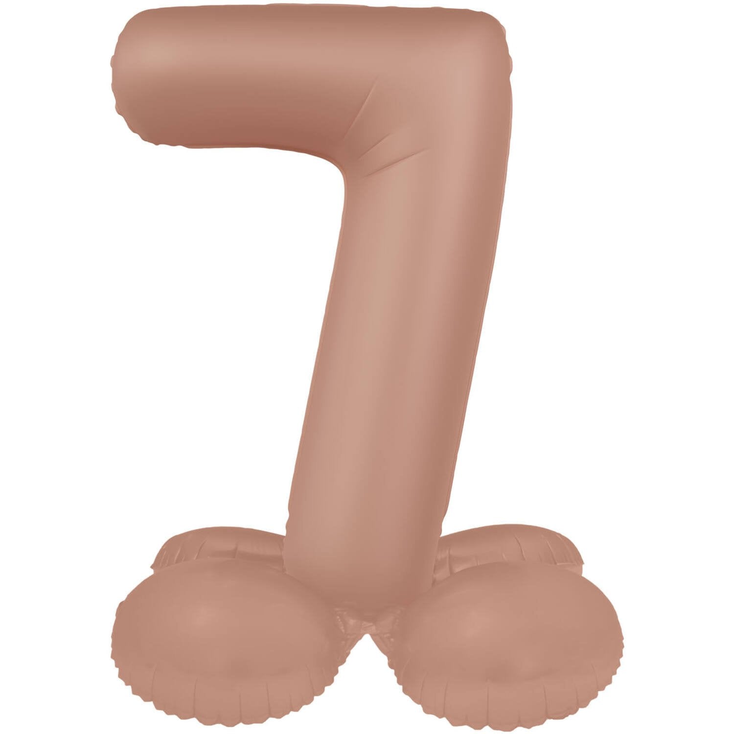Palloncino numero 7 Vintage Rose Ultra Matte con supporto 41 cm