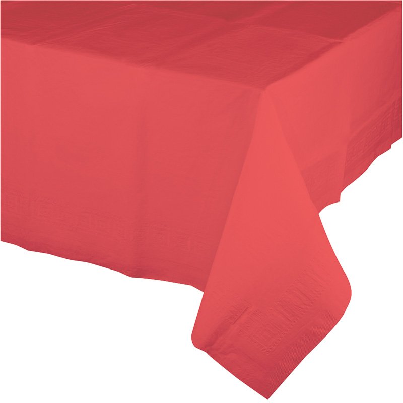 PAPER TABLECLOTH 274 X 137 CM CORAL