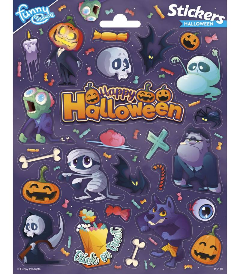 Autocollants Monstres d'Halloween 156 x 200 mm
