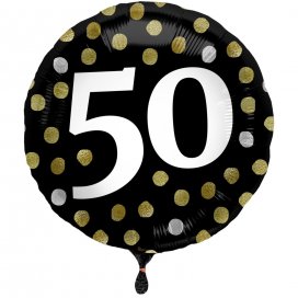 All / Vajillas y Temáticas / Milestone - Edades / Elegant 50 Cumpleaños Black