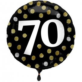 All / Vajillas y Temáticas / Milestone - Edades / Elegant 70 Cumpleaños Black