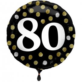 All / Vajillas y Temáticas / Milestone - Edades / Elegant 80 Cumpleaños Black