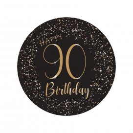 All / Vajillas y Temáticas / Milestone - Edades / Elegant 90 Cumpleaños Black