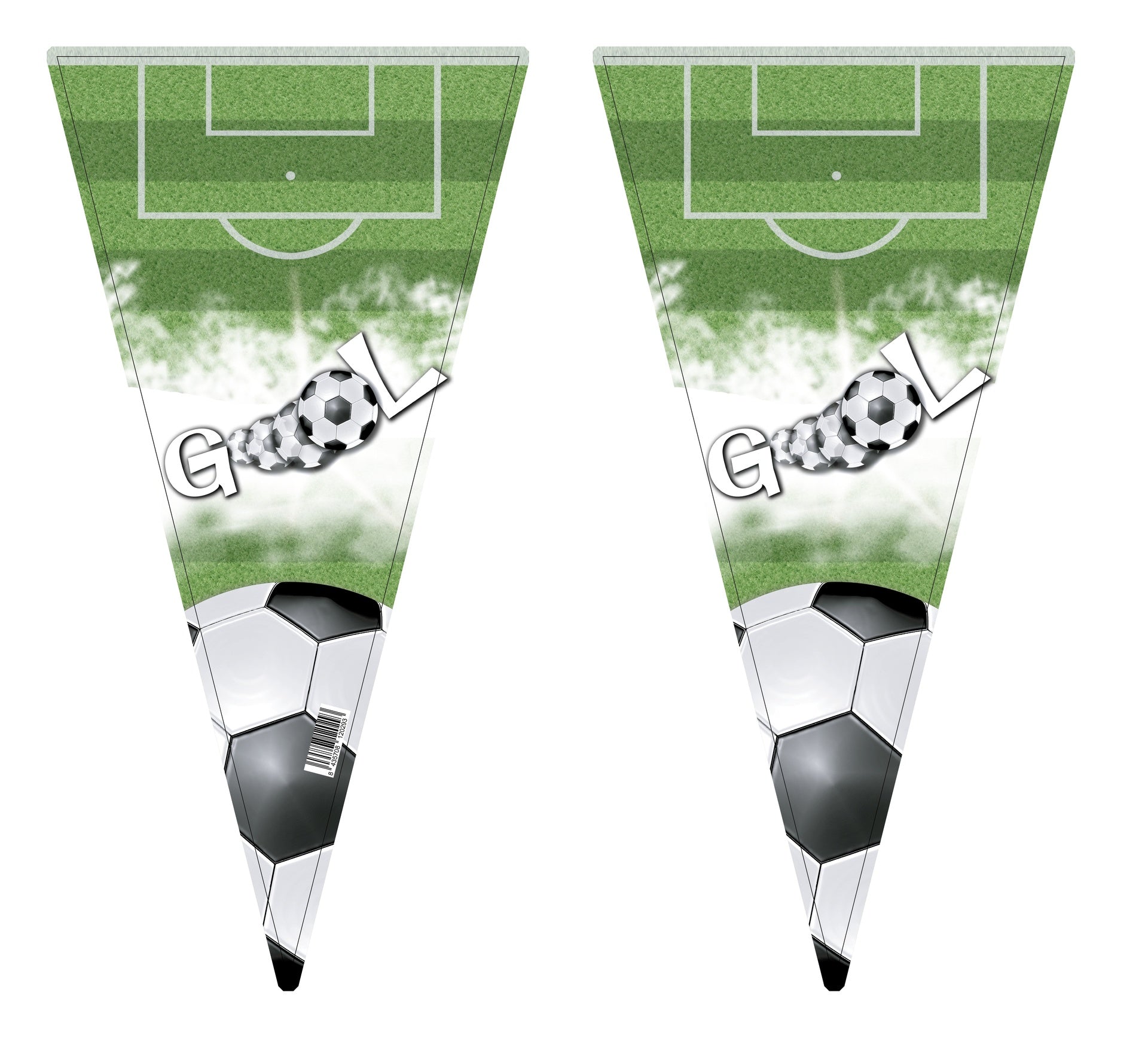 100 Bolsas Cono Fútbol 20 x 40 cm