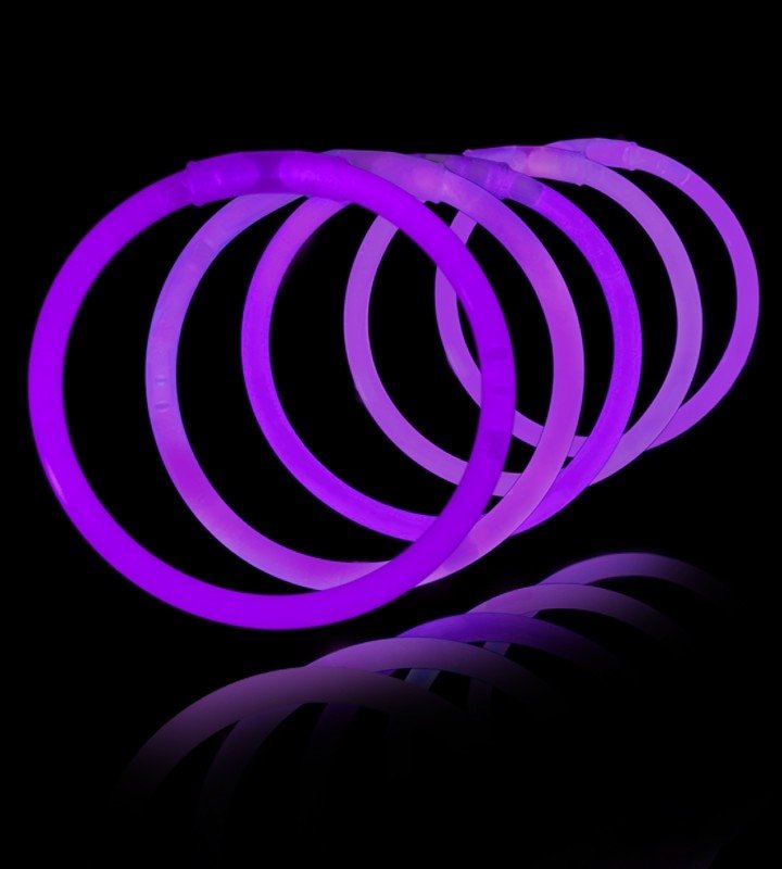 100 Pulseras Luminosas Unicolor Lilas