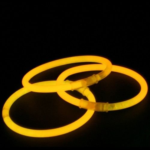 100 bracelets lumineux orange unis