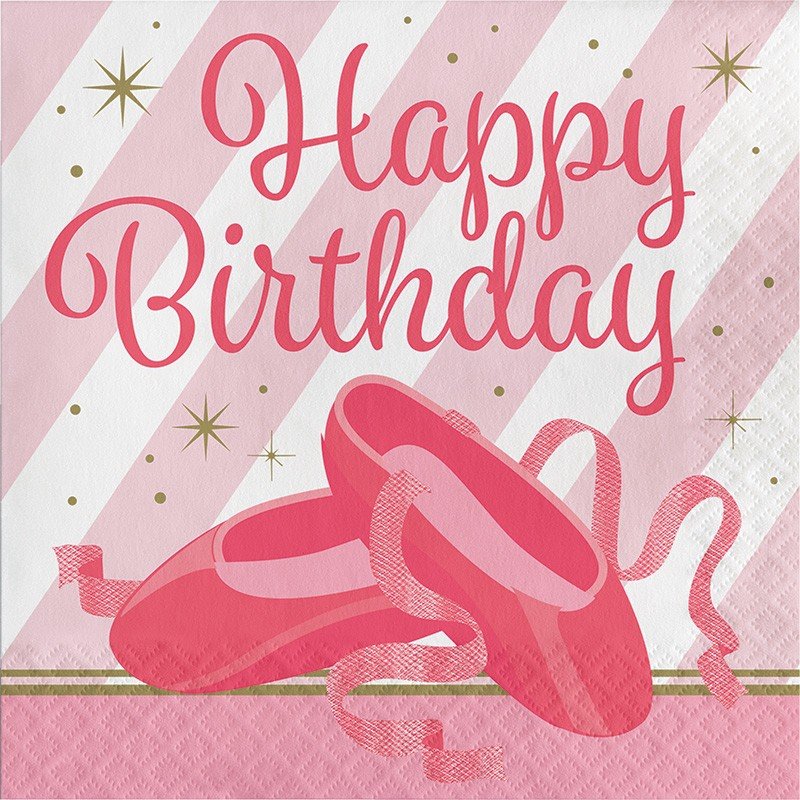 16 SERVILLETAS 33 CM HAPPY BIRTHDAY BALLET
