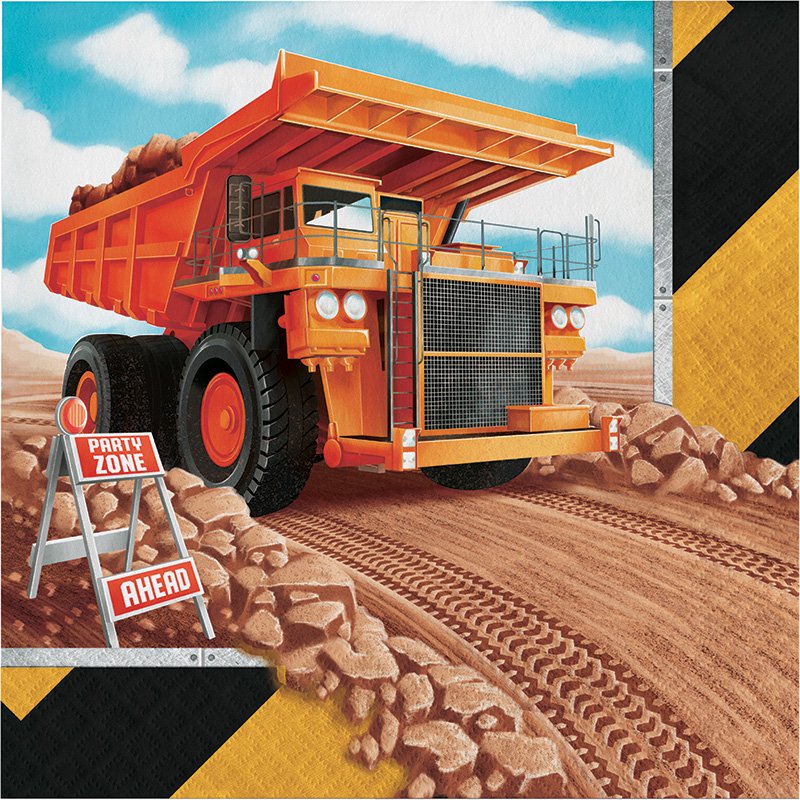16 Servilletas 2P BIG DIG CONSTRUCCION