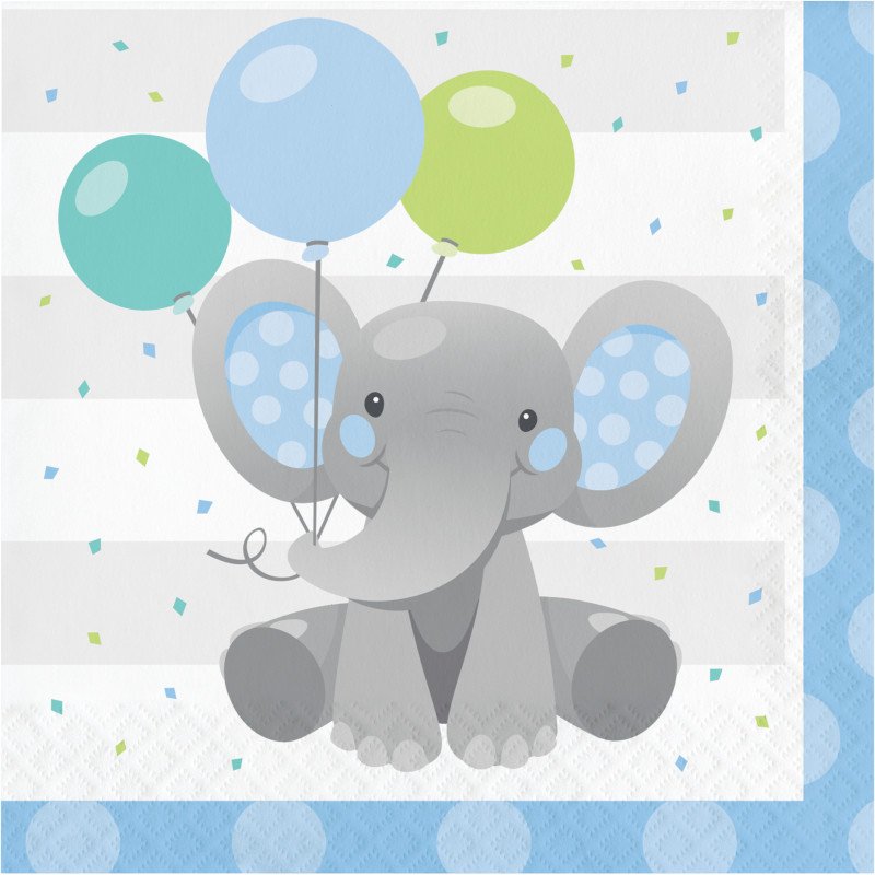 16 Servilletas 33 cm BLUE ELEPHANT