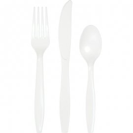 18 CUBIERTOS PLASTICO PREMIUM WHITE