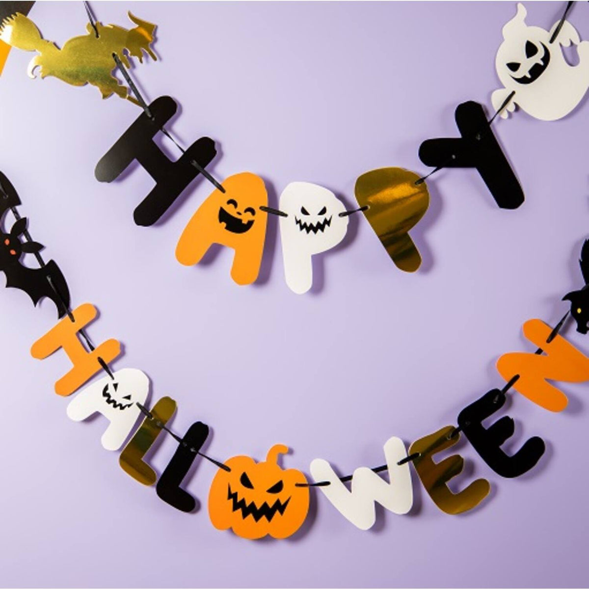 2 guirlandes « Joyeux Halloween » de 1,5 mètre