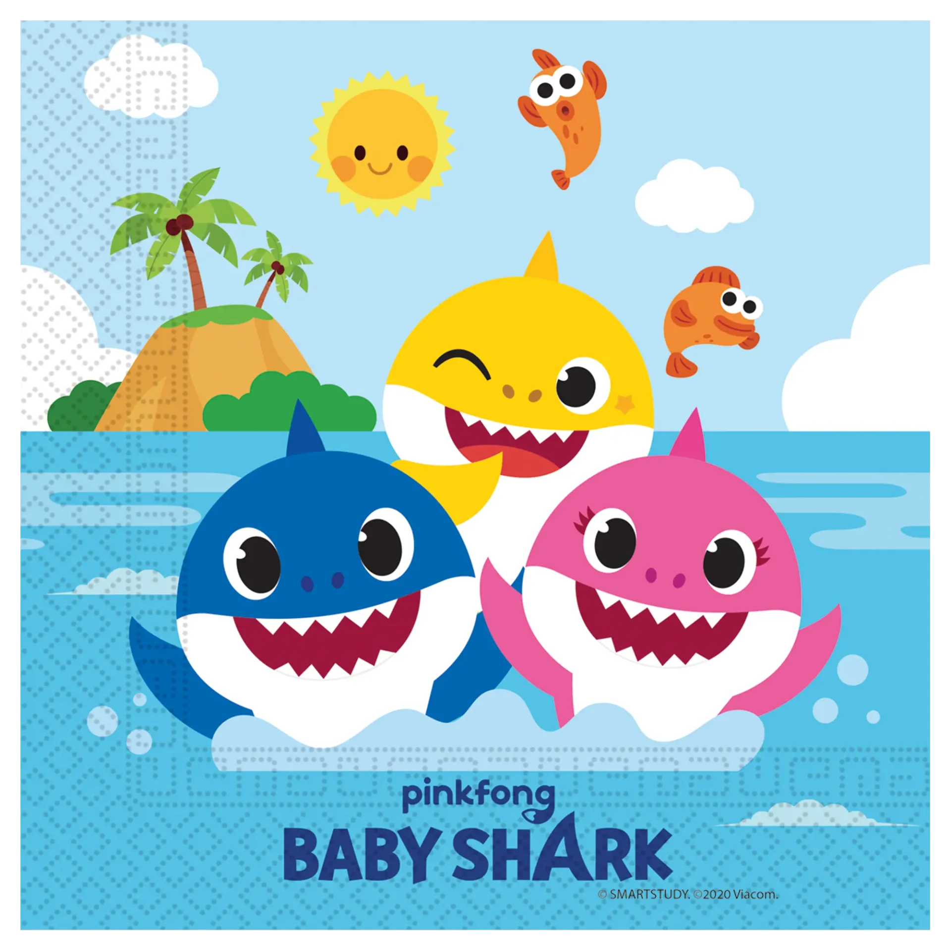 20 SERVIETTES 33 CM BÉBÉ REQUIN