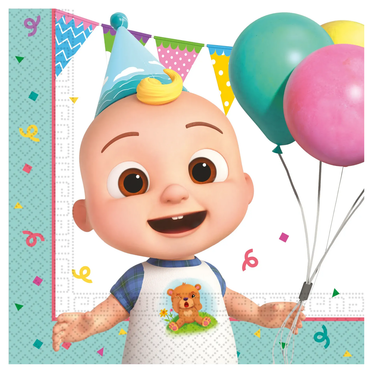 20 SERVIETTES 33 CM ANNIVERSAIRE COCOMELON