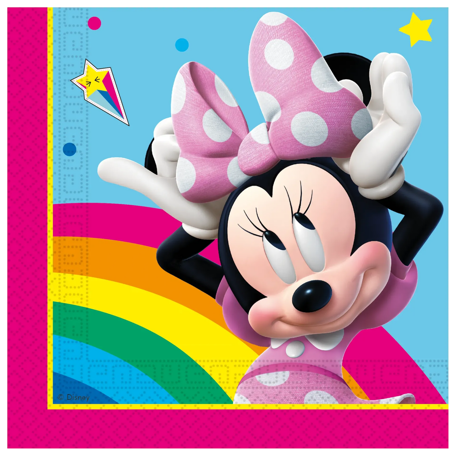20 SERVIETTES 33 CM MINNIE ARC-EN-CIEL