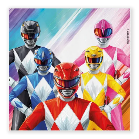 20 serviettes de table 33 cm Power Rangers