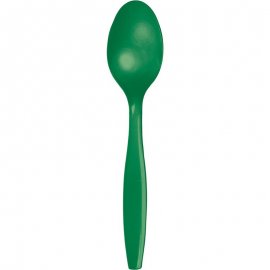24 CUCHARAS PLASTICO PREMIUM EMERALD GREEN