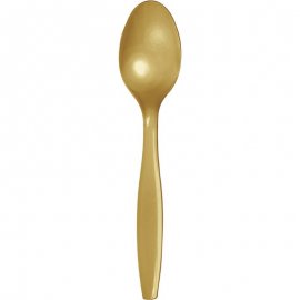 24 CUCHARAS PLASTICO PREMIUM GLITTERING GOLD