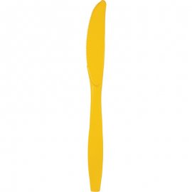 24 CUCHILLOS PLASTICO PREMIUM SCHOOL BUS YELLOW