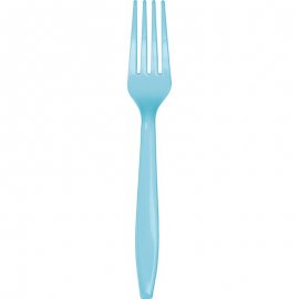 24 TENEDORES PLASTICO PREMIUM PASTEL BLUE