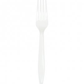 24 TENEDORES PLASTICO PREMIUM WHITE