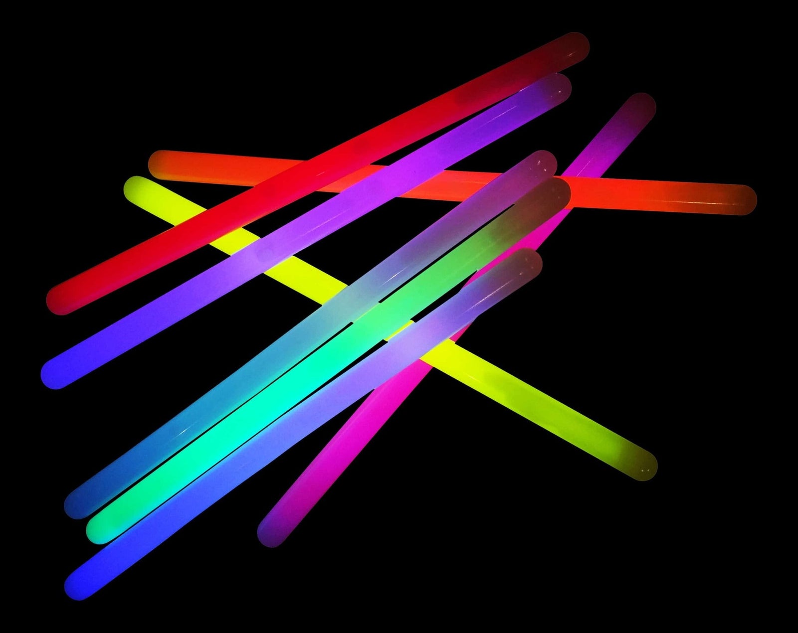 25 bastoncini luminosi assortiti da 25 cm