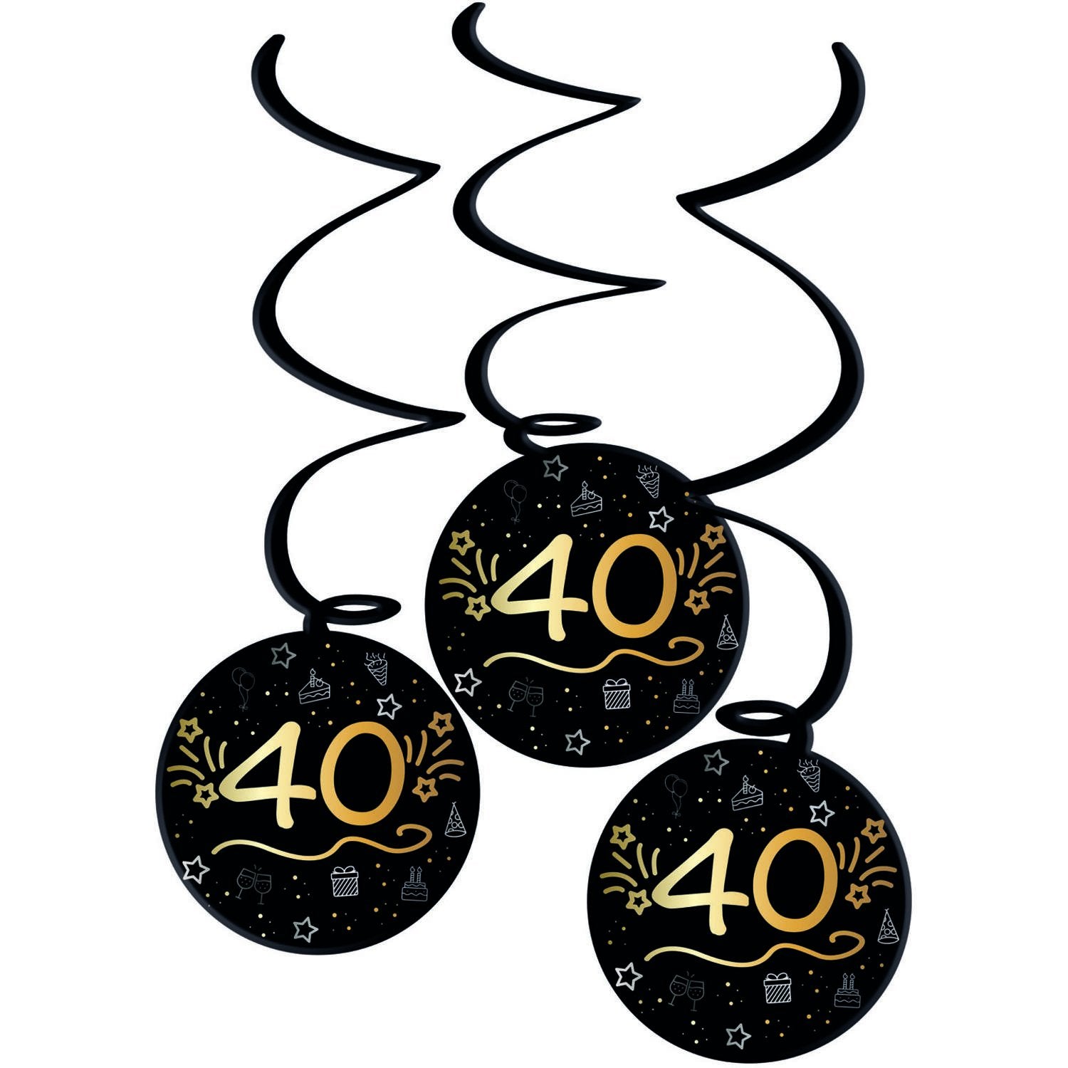 3 pendentifs « Joyeux anniversaire » pour un 40e anniversaire