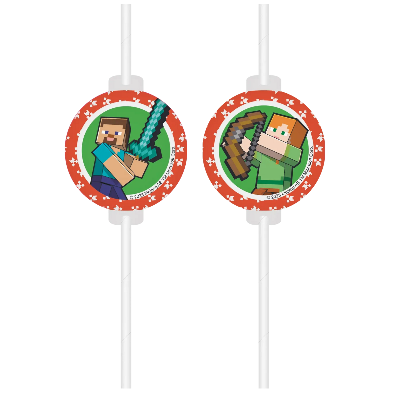 4 PAJITAS DE PAPEL MINECRAFT
