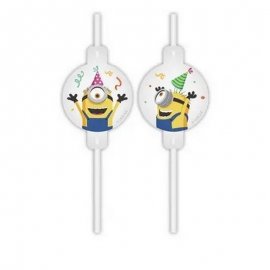 4 cannucce di carta Minions