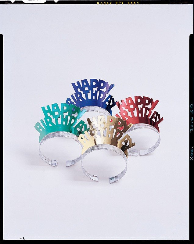 4 TIARAS FOIL HAPPY BIRTHDAY