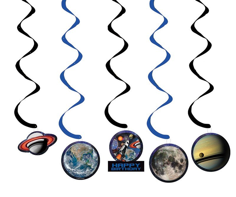 5 DECORACIONES COLGANTES SPACE BLAST