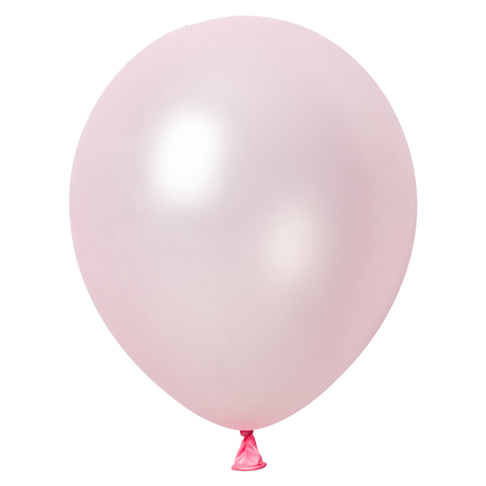 50 ballons métallisés rose clair de 30 cm