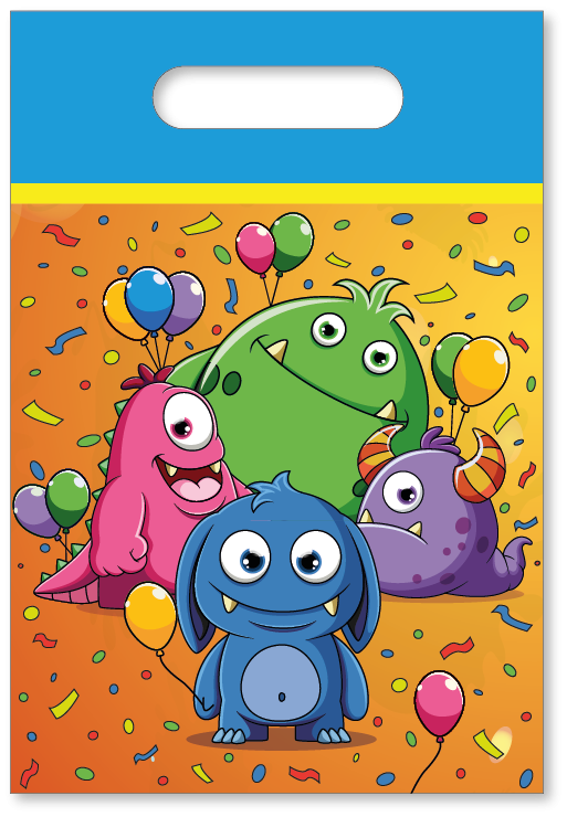 6 BOLSAS 23 x 16 FUN MONSTERS