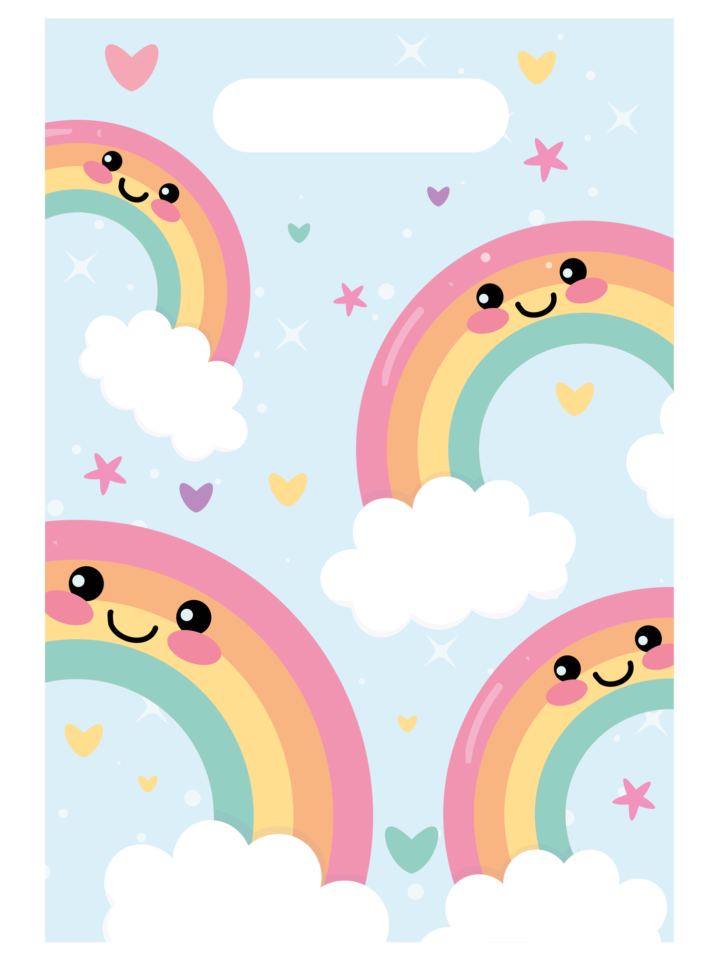 6 BOLSAS RAINBOW PARTY 16 X 23 CM