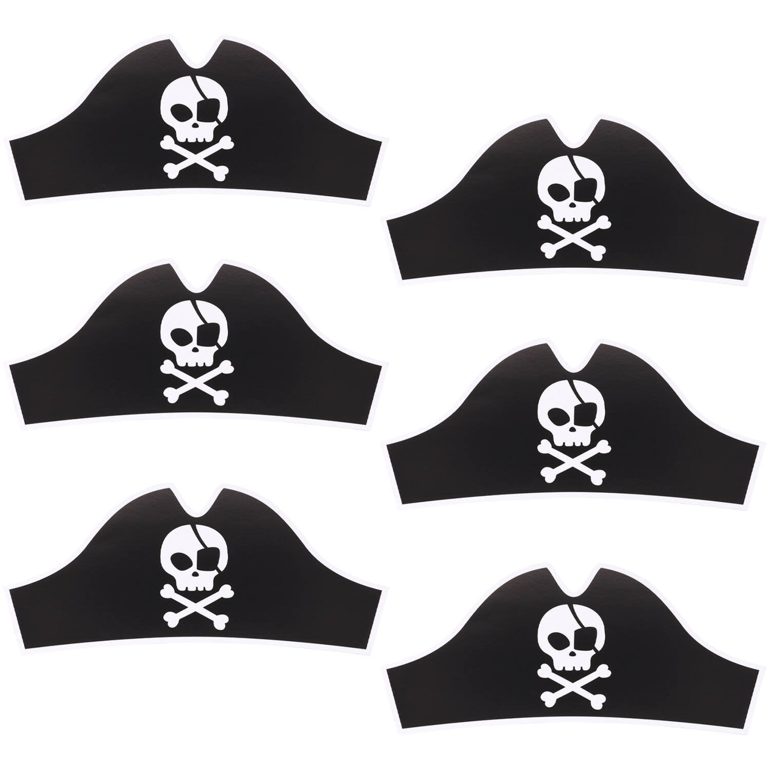 6 Gorros Pirata 33,5 x 15 cm