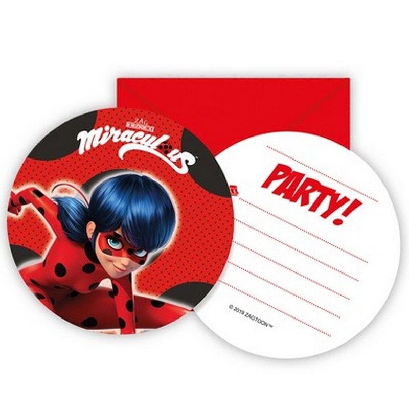 6 INVITATIONS COCCINELLES