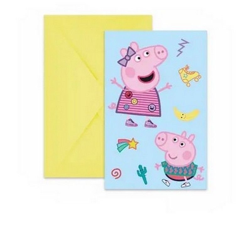 6 INVITATIONS PEPPA PIG