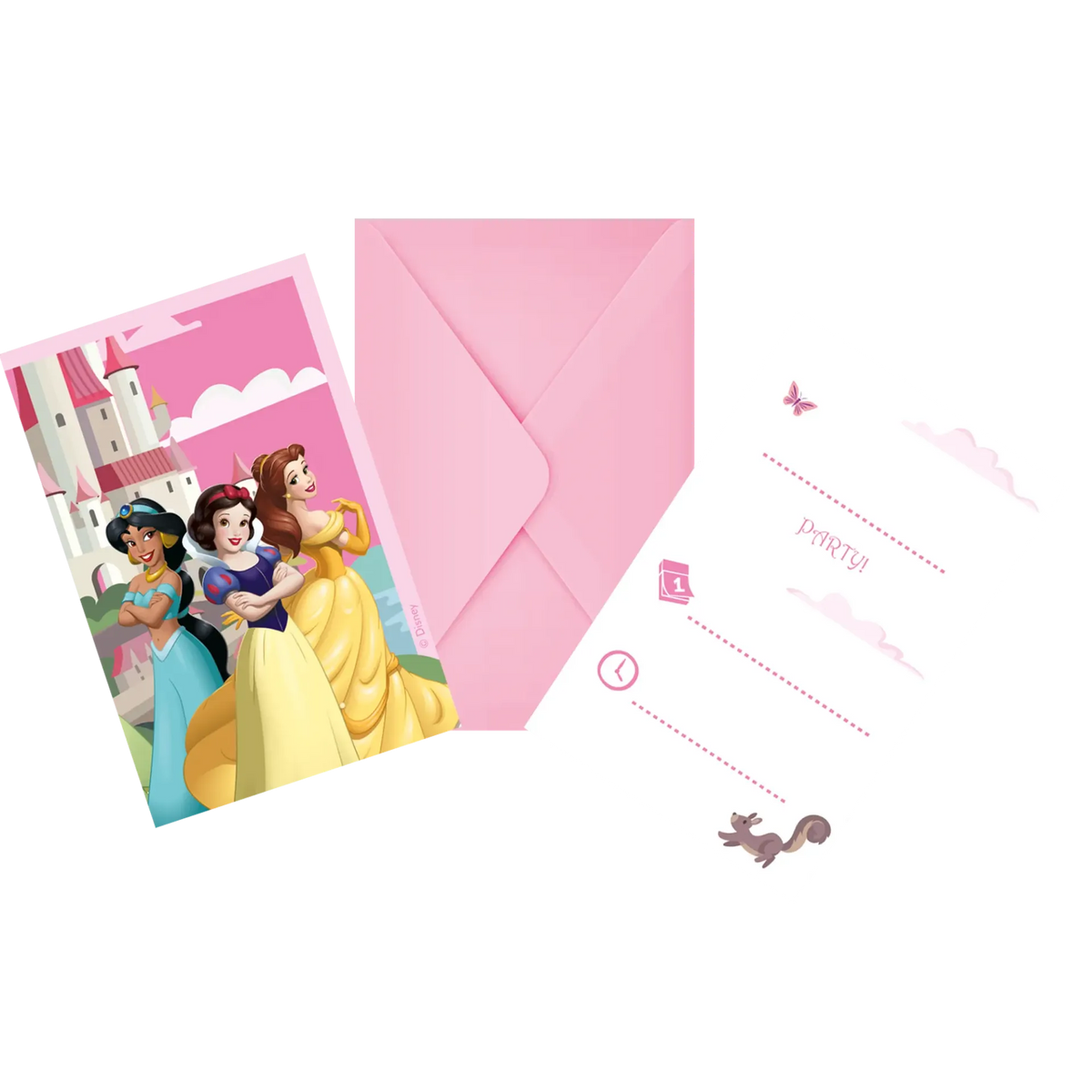 6 DISNEY PRINCESSES WORLD INVITATIONS