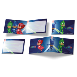 6 Invitaciones Pj Mask 240 x 80 mm