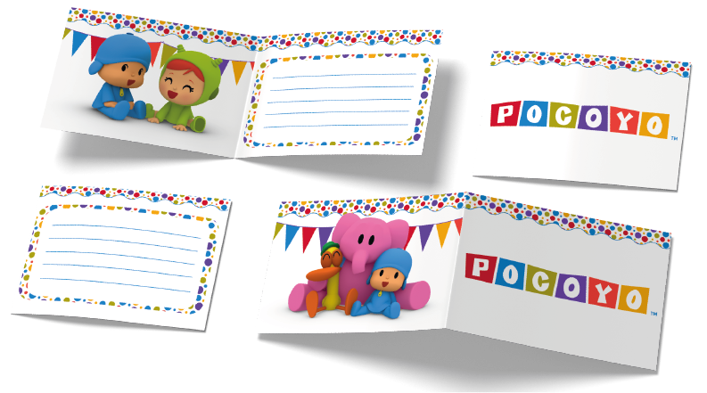 6 invitations Pocoyo 240 x 80 mm
