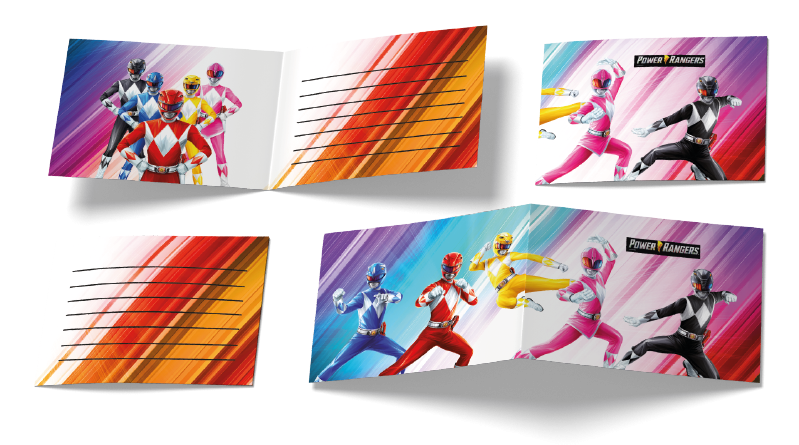6 Invitaciones Power Ranger 240 x 80 mm