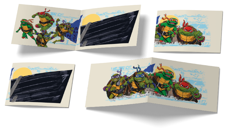 6 Invitaciones Tortugas Ninja 240 x 80 mm