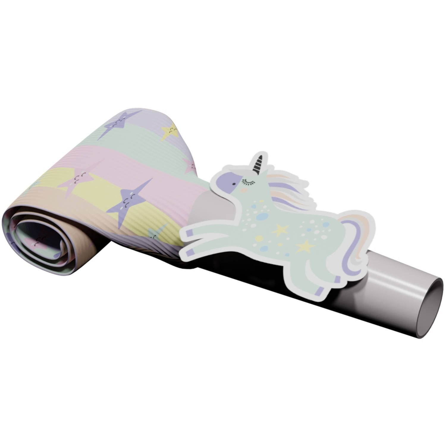 6 sifflets de fête licorne