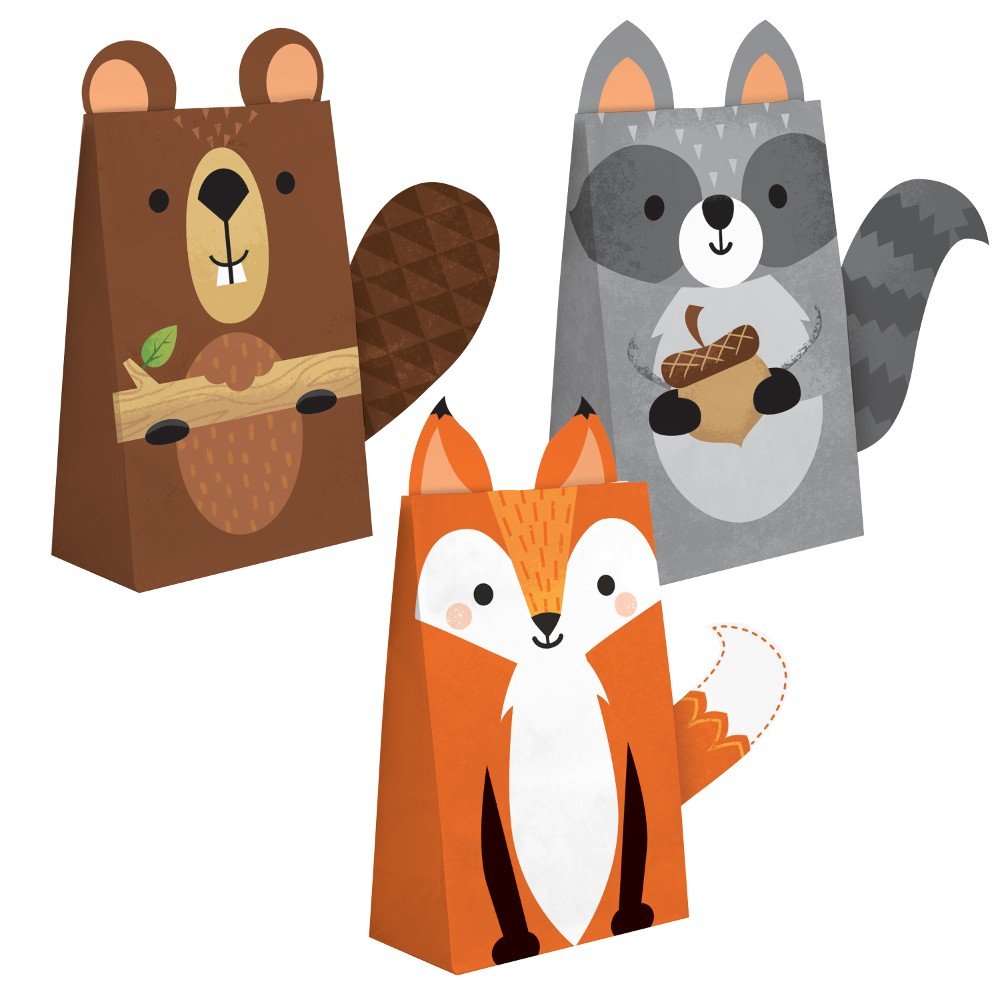 8 sacs d'animaux de la forêt
