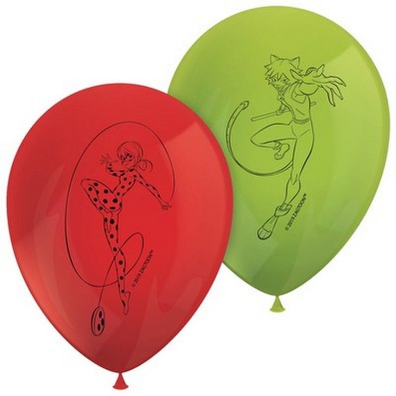 8 BALLONS EN LATEX COCCINELLE